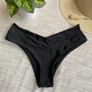 SHEIN black high rise cheeky bikini bottom